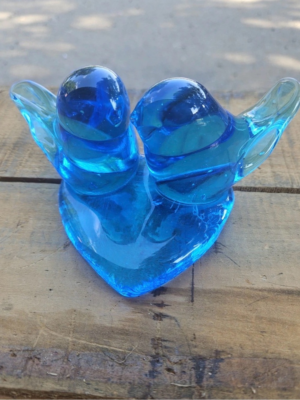 Vintage 1987 Terra Studios Double Bluebird of Happiness Signed Leo Ward